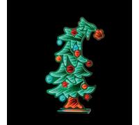 Premier 59cm Standing Wonky Christmas Tree Infinity Light - Freestanding LED Christmas Decoration with 3D Optical Illusion Effect for Indoor Festive Displays