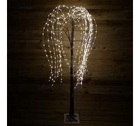 Premier 5ft 1.5m Christmas Brown Flocked Static/Flashing 540 LED Willow Tree in White Mix