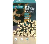 Premier 600 LED Battery Multi-Action Christmas Tree Lights Timer - WARM WHITE