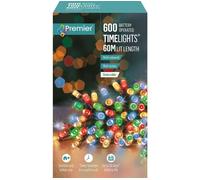 PREMIER 600 Multi-Colour LED Battery String Lights with Timer - 60 m