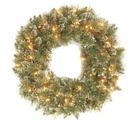 Premier 60cm Prelit Glittery Bristle 50 LED Christmas Wreath