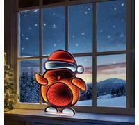 Premier 60cm Robin with Santa Hat Tabletop Infinity Mirror