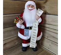 Premier 60cm Standing Indoor Santa Claus/Father Christmas with List and Parcels Plush Decoration