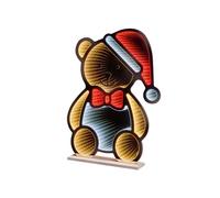 Premier 60cm Teddy Bear with Santa Hat Infinity Light - Freestanding LED Christmas Decoration with 3D Optical Tunnel Effect