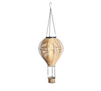 Premier 62cm Solar Rattan Look Hanging Balloon Light - Outdoor Garden LED Lantern with 24 Warm White LEDs Decorative Patio Hanging Ornament