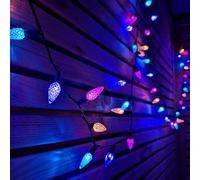 Premier 7.5m 150 LED Multi-action Pine Cone Christmas Lights in Rainbow