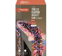 Premier Multi Action Cluster Brights with Timer 720 LED Rainbow/Green
