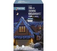 Premier 720 LED Snowing Icicles Multi-Action Christmas Lights Timer BLUE & WHITE