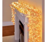 Premier 9.3m 720 LED Cluster Christmas Lights - Multi Action Indoor Decoration with Timer - Vintage Gold & Red
