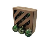 Premier 9 x 60mm Green Decorated Baubles