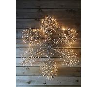 Premier 90cm Gold Starburst Snowflake Wall Window Decoration With 660 Warm White LEDs