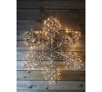Premier 90cm Gold Starburst Snowflake Wall Window Decoration With 660 Warm White LEDs