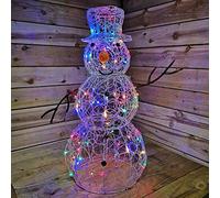 Premier 90cm Lit Soft Acrylic Christmas Snowman 80 LEDs (LV191182) (Multi)