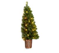 Premier 90cm Pre Lit Half Wall PVC Tree In Basket
