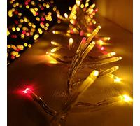 Premier 960 LED 12m Cluster Indoor Outdoor Multi Function Mains Operated Christmas Lights with Timer on Clear Cable in Red & Gold