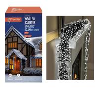 Premier Decorations Premier Decorations-960 Multi Action Cluster LED Lights with Timer-White, ONE Size