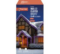 Premier 960 LED Cluster Indoor/Outdoor Multi-Action Christmas Tree Light RAINBOW