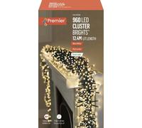 PREMIER Cluster Brights 960 Warm White LED String Lights with Timer - 12.4 m