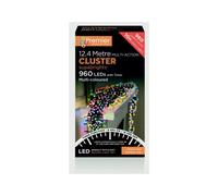 Samuel Alexander 960 LED 12.4m Premier Clusterbrights Indoor Outdoor Multifunction Mains Operated Christmas Cluster Lights with Timer in Multicoloured