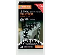 960 LED (12.4m) Premier Cluster Christmas Tree Lights with Timer - Cool White