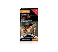 Premier - 960 LED Multi Action Supabrights Cluster Lights With Timer - Vintage Gold/Green