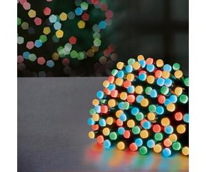 Premier 9m Multi Action BerryBrights - 360 Multicoloured LED Christmas String Lights with Green Cable & Timer