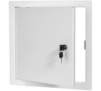 Premier Access Doors 12x24 Universal Steel Flush Access Panel Door with Keyed Cylinder Latch,White Prime Coat Finish,Wall or Ceiling Mounted Access Door for Drywall,Plumbing, Electrical, FL-2002