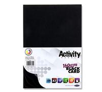 Premier Activity A3 160gsm Card - 100 Sheets | Large Format Craft Card for Arts & Crafts Projects - Black