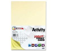 Premier Stationery A4 Heavy Activity Card - Ivory (220gsm) - Pack Of 50, Double-Sided, Perfect For Card Making, DIY Crafts, Scrapbooking