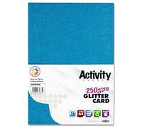 Premier Activity A4 250gsm Glitter Card - 10 Sheets | Single-Sided Sparkle Card for Arts & Crafts - Turquoise