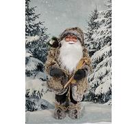 Premier Alpine Santa Traditional Standing Father Christmas With Glasses Figurine 60cm