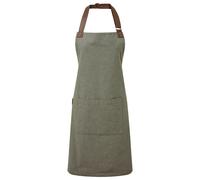 Premier Annex Oxford Faux Leather Bibbed Full Apron in Dark Green Premier Dark Green