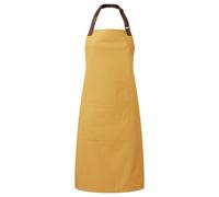 Premier Annex Oxford Faux Leather Bibbed Full Apron in Mustard Premier Mustard