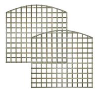 Premier Arch 6x5ft (W: 6ft x H: 5ft) Frameless Rough-Sawn Square Trellis Pressure-Treated Garden Panel with 100-120mm Squares Fence Topper/Wall Art Width 1828mm x Height: 1500mm