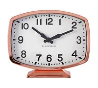Premier Baillie Table Clock, White Face, Rose Gold Finish