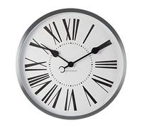 Premier Baillie Wall Clock, Chrome/White Face