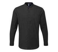 Premier Banded collar grandad long sleeve shirt - Unisex, 65% Polyester