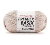 Premier Basix Chenille Brights Yarn-Mushroom 2126-03 | Polyester, #6 Super Bulky, Soft Plush Texture, 112 Yards, Machine Wash Warm, Tumble Dry Low