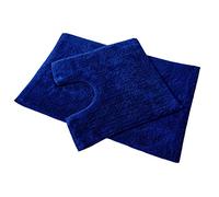 Premier Bath Mat and Pedestal Cotton Mat Set Set Sapphire Blue