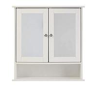Premier Housewares Bathroom Cabinet Mirrored Doors With Shelf - White, White