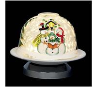 Premier Battery Light Up LED Glass Decoration - Snowman Dome