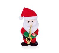 Premier - Battery Operated Dancing Musical Santa with Sax, 20cm Raraion Red One Size