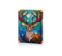 Premier - Battery Operated Lit Glass Stag Table Top 50 LED Warm White - 21x28