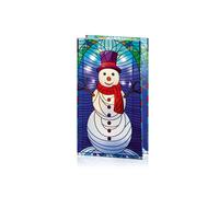 Premier - Battery Operated Lit Snowman Glass Table Top 50 Warm White LEDs - 21x13