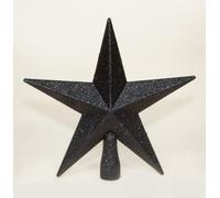 Premier Black Christmas Tree Top Star Topper Glitter finish 20cm