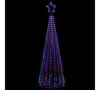 Premier Black Pyramid Tree 595 Rainbow LEDs 2.1m - LV201227RBW