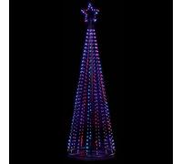 Premier 2.5M Black PinWire Pyramid Tree with Coloured LEDs