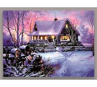 Premier Branded, Battery Operated, Light up LED House & Mailbox Christmas Canvas, Approx 30 x 40cm