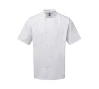 Premier Chef's essential short sleeve jacket - Mens, 65% Polyester, Oeko-Tex