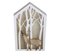 Premier Christmas 30cm Lit House Silhouette Box Night Light with Reindeer